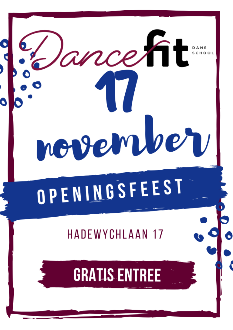 FLyer openingsfeest dansschool dance fit leiden