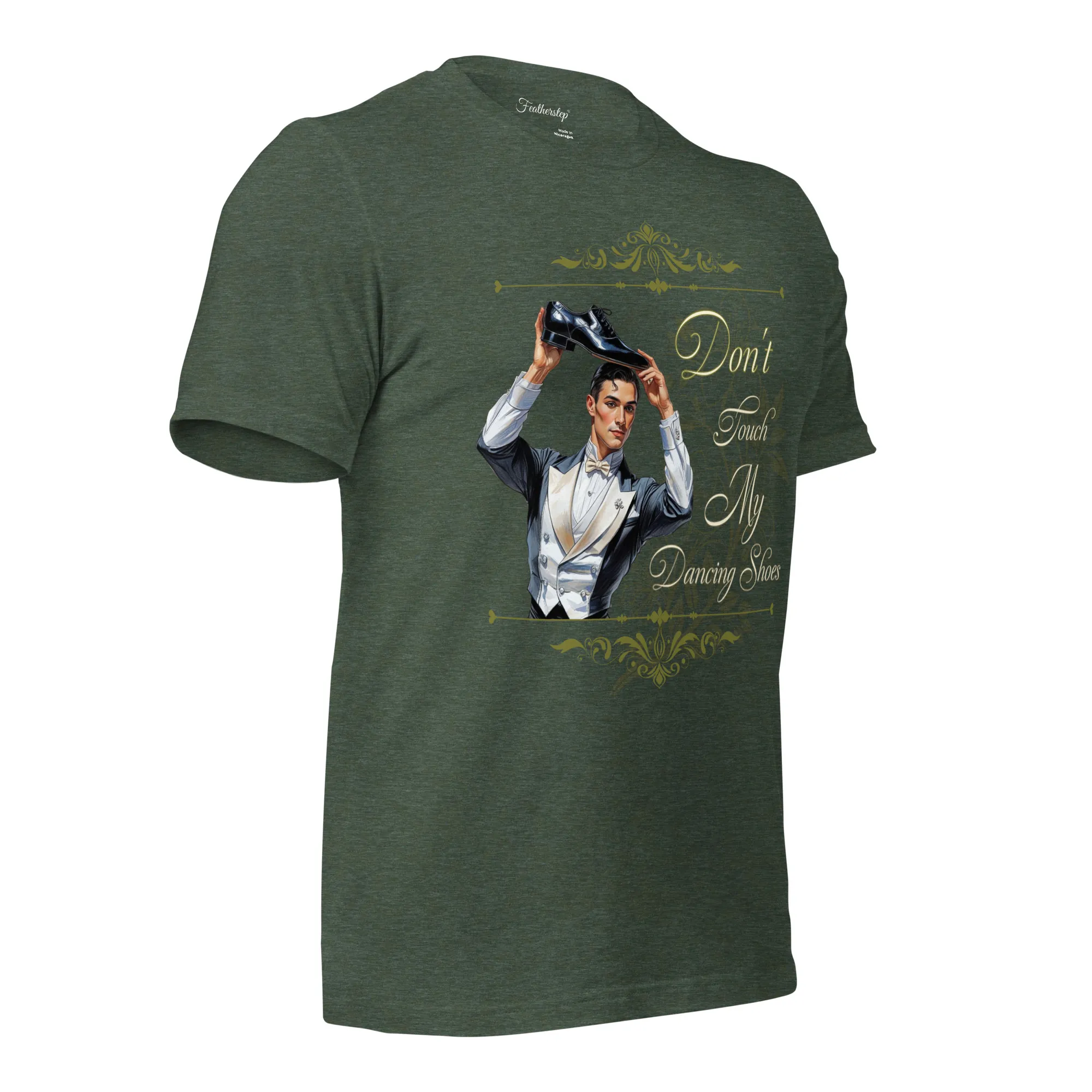 T-shirt Dont Touch My Dancing Shoes for Men (Green) 3 T-shirt Dont Touch My Dancing Shoes for Men (Green) - Afbeelding 3