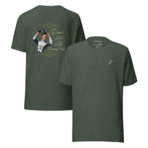 Duo Print T-shirt Dont Touch My Dancing Shoes for Men (Green)