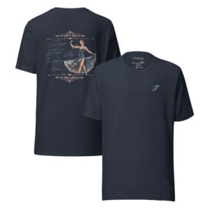 Duo Print T-shirt Dont Touch My Dancing Shoes for Ladies (Blue)